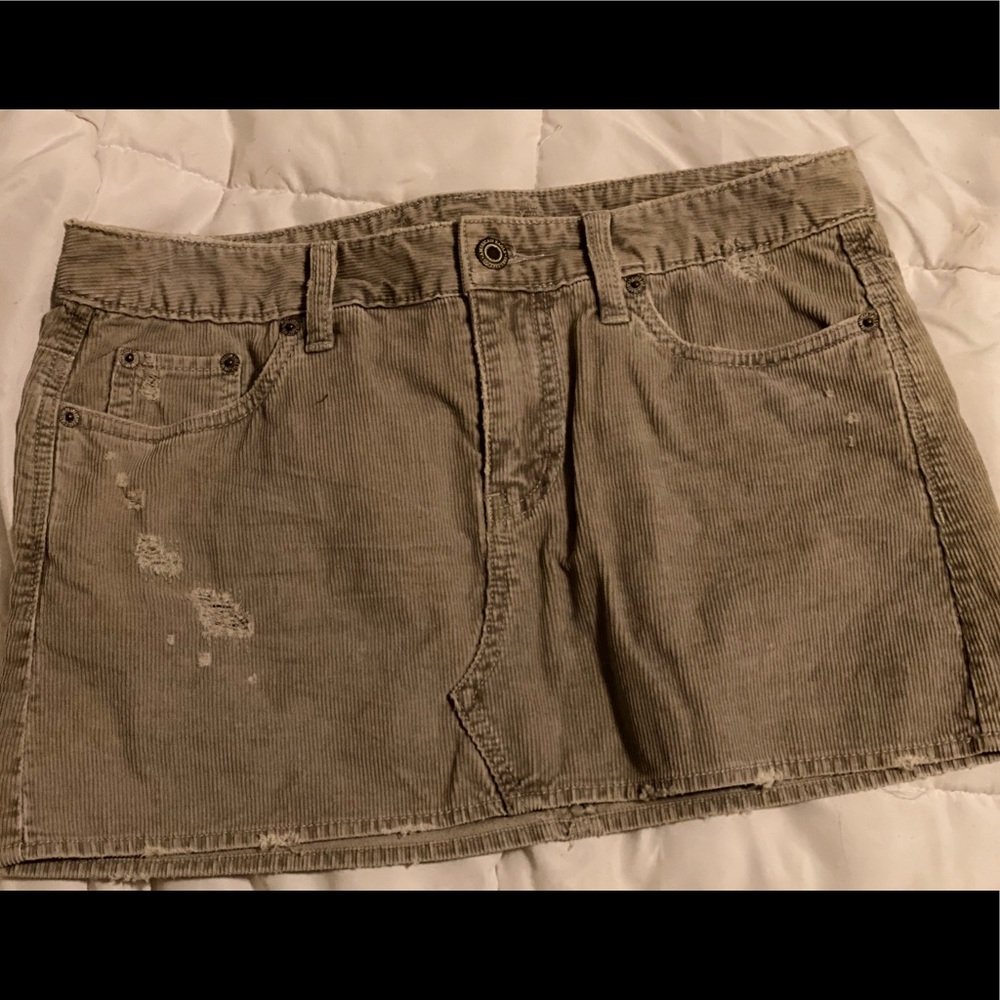 AE Distressed Corduroy Mini Skirt